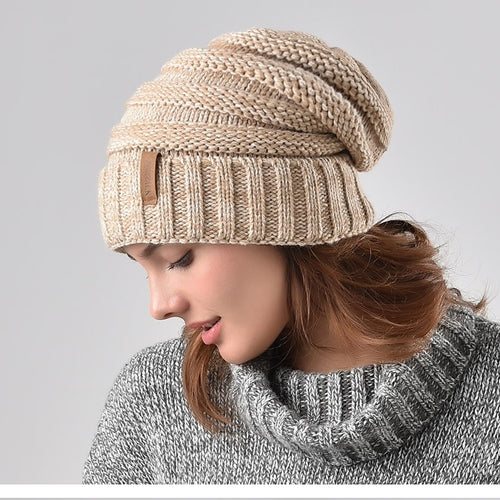 Load image into Gallery viewer, Winter Knitted Slouchy Casual Warm Knitted Winter Beanie-unisex-wanahavit-beige-wanahavit
