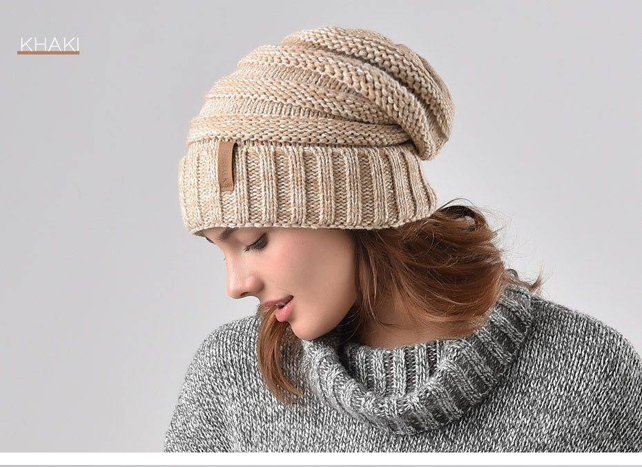 Winter Knitted Slouchy Casual Warm Knitted Winter Beanie-unisex-wanahavit-beige-wanahavit