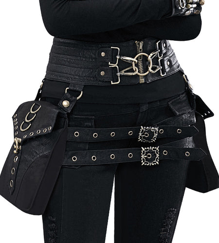 Vintage Steampunk Gothic Retro Cosplay Waist Leather Bag-women-wanahavit-wanahavit
