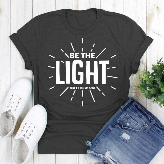 Be The Light Matthew 5:14 Christian Statement Shirt-unisex-wanahavit-black tee white text-XXXL-wanahavit