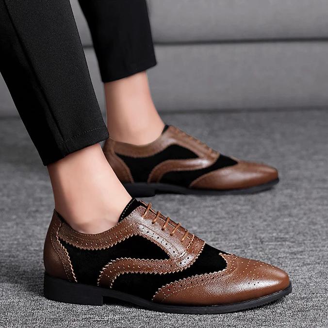 High Quality Genuine Leather Two Color Brogues Shoes-men-wanahavit-brown-6.5-wanahavit
