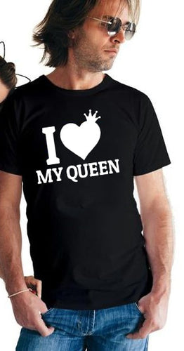 Load image into Gallery viewer, I Love My King I Love My Queen Matching Couple Tees-unisex-wanahavit-J183-MSTBK-XXL-wanahavit
