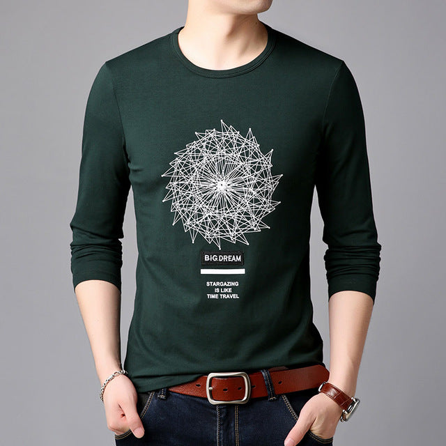 Mandala Geometric Printed Street Wear Long Sleeve Shirt-men-wanahavit-Green-L-wanahavit