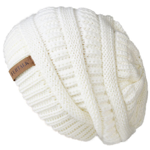 Load image into Gallery viewer, Slouchy Fleece Lining Casual Warm Knitted Winter Beanie-unisex-wanahavit-White-wanahavit
