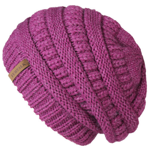 Load image into Gallery viewer, Slouchy Fleece Lining Casual Warm Knitted Winter Beanie-unisex-wanahavit-rose red-wanahavit
