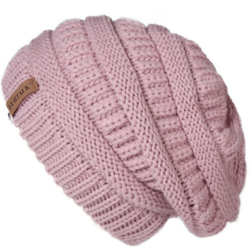 Slouchy Fleece Lining Casual Warm Knitted Winter Beanie-unisex-wanahavit-Lotus Pink-wanahavit