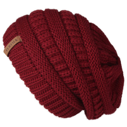 Slouchy Fleece Lining Casual Warm Knitted Winter Beanie-unisex-wanahavit-Burgundy-wanahavit