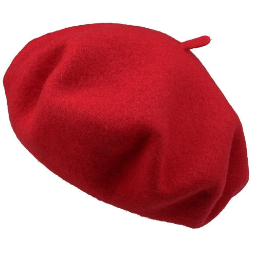 100% Wool Winter Fashion Cap Beret-women-wanahavit-Red-wanahavit