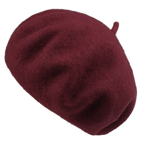 100% Wool Winter Fashion Cap Beret-women-wanahavit-Dark Red-wanahavit