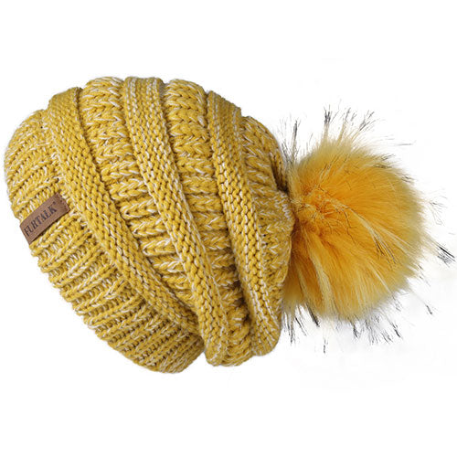 Load image into Gallery viewer, Fleece Velvet Lining Slouchy Casual Warm Knitted Winter Beanie-women-wanahavit-mixed yellow-wanahavit
