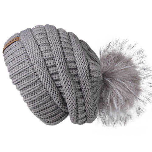 Load image into Gallery viewer, Fleece Velvet Lining Slouchy Casual Warm Knitted Winter Beanie-women-wanahavit-Fog gray-wanahavit
