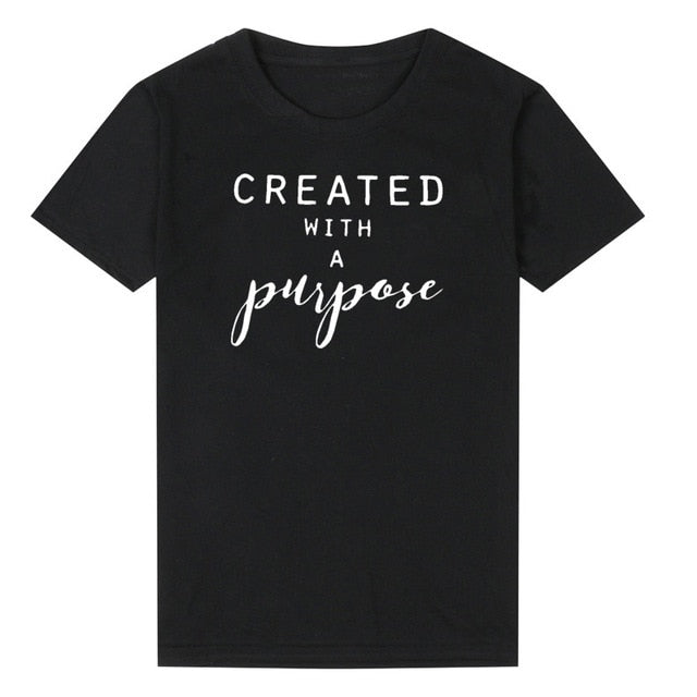 Created With Purpose Christian Statement Shirt-unisex-wanahavit-black tee white text-XXL-wanahavit