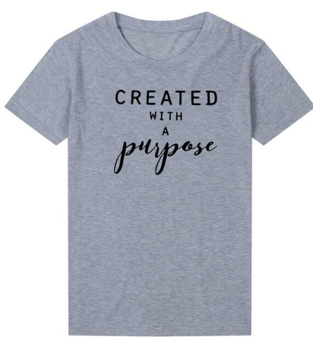 Created With Purpose Christian Statement Shirt-unisex-wanahavit-gray tee black text-L-wanahavit