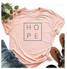 peach tee black text