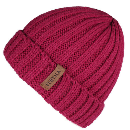 Load image into Gallery viewer, Warm Fleece Lining Casual Warm Knitted Winter Beanie-unisex-wanahavit-Garnet red-wanahavit
