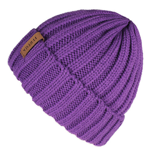 Load image into Gallery viewer, Warm Fleece Lining Casual Warm Knitted Winter Beanie-unisex-wanahavit-Purple-wanahavit
