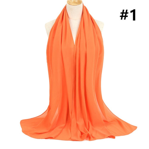 Load image into Gallery viewer, Bubble Chiffon Silk Scarf Solid Color Bandana Shawl #2883-women-wanahavit-1-wanahavit
