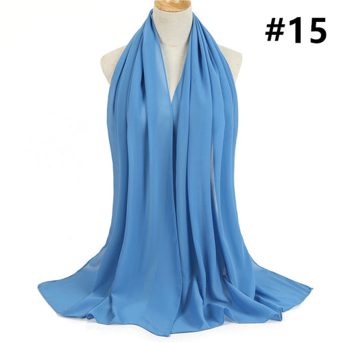 Load image into Gallery viewer, Bubble Chiffon Silk Scarf Solid Color Bandana Shawl #2883-women-wanahavit-15-wanahavit
