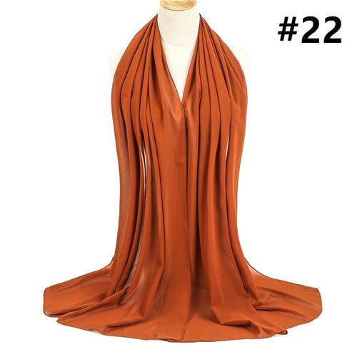Load image into Gallery viewer, Bubble Chiffon Silk Scarf Solid Color Bandana Shawl #2883-women-wanahavit-22-wanahavit
