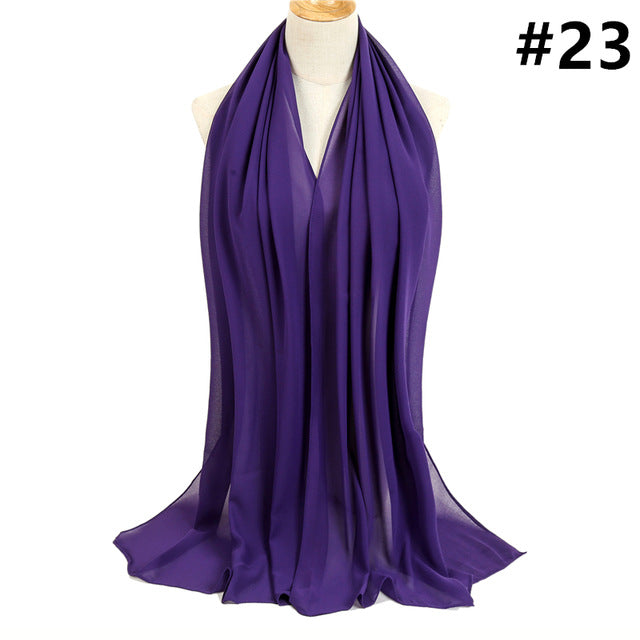 Bubble Chiffon Silk Scarf Solid Color Bandana Shawl #2883-women-wanahavit-23-wanahavit
