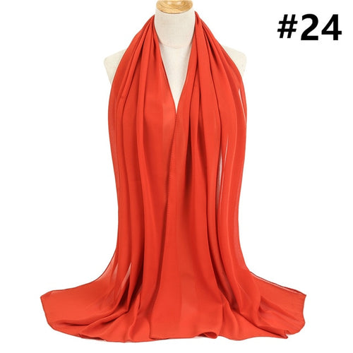 Load image into Gallery viewer, Bubble Chiffon Silk Scarf Solid Color Bandana Shawl #2883-women-wanahavit-24-wanahavit
