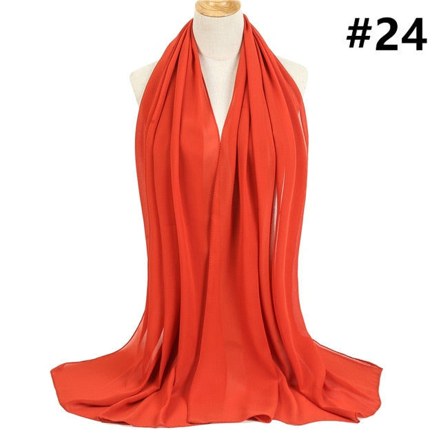 Bubble Chiffon Silk Scarf Solid Color Bandana Shawl #2883-women-wanahavit-24-wanahavit