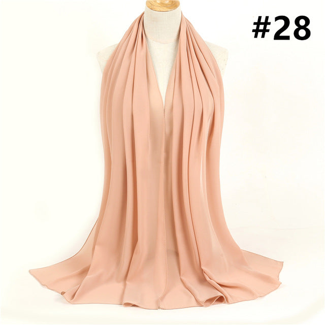 Bubble Chiffon Silk Scarf Solid Color Bandana Shawl #2883-women-wanahavit-28-wanahavit