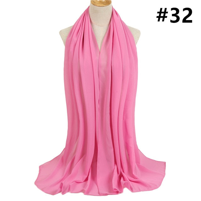 Bubble Chiffon Silk Scarf Solid Color Bandana Shawl #2883-women-wanahavit-32-wanahavit