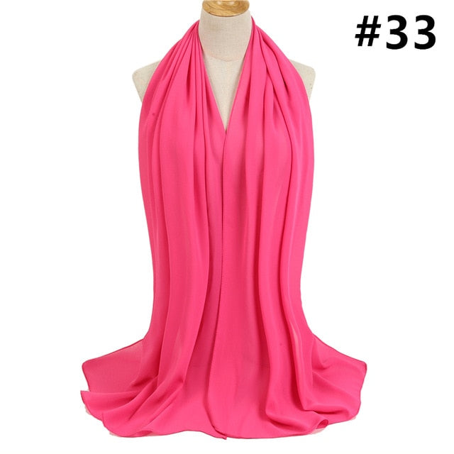 Bubble Chiffon Silk Scarf Solid Color Bandana Shawl #2883-women-wanahavit-33-wanahavit