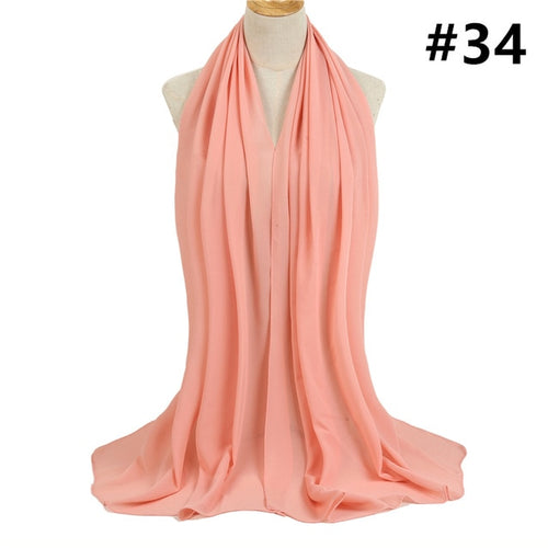 Load image into Gallery viewer, Bubble Chiffon Silk Scarf Solid Color Bandana Shawl #2883-women-wanahavit-34-wanahavit
