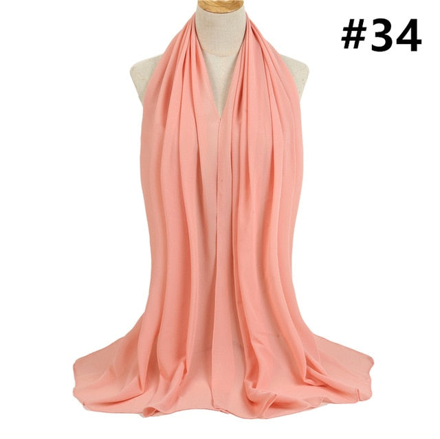 Bubble Chiffon Silk Scarf Solid Color Bandana Shawl #2883-women-wanahavit-34-wanahavit