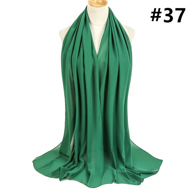 Bubble Chiffon Silk Scarf Solid Color Bandana Shawl #2883-women-wanahavit-37-wanahavit