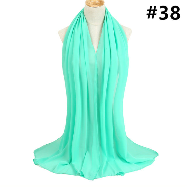 Bubble Chiffon Silk Scarf Solid Color Bandana Shawl #2883-women-wanahavit-38-wanahavit