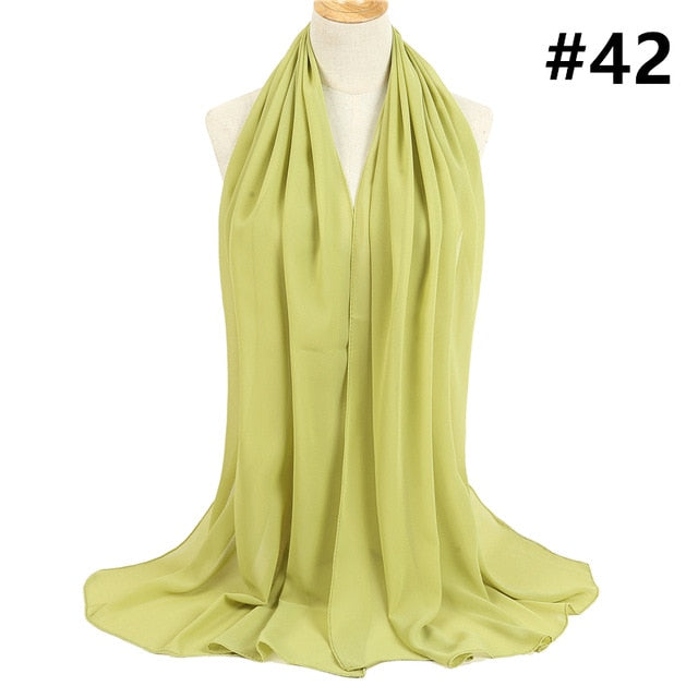 Bubble Chiffon Silk Scarf Solid Color Bandana Shawl #2883-women-wanahavit-42-wanahavit