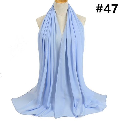 Load image into Gallery viewer, Bubble Chiffon Silk Scarf Solid Color Bandana Shawl #2883-women-wanahavit-47-wanahavit
