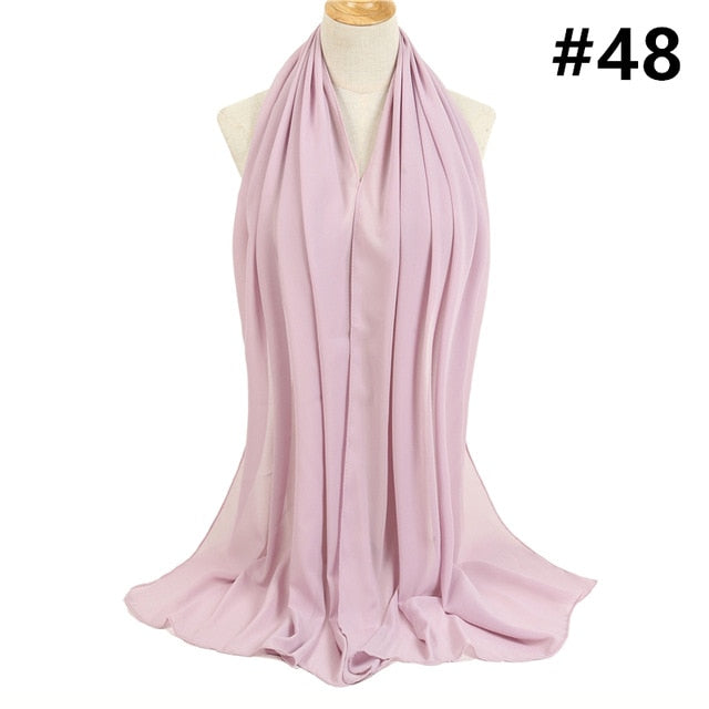 Bubble Chiffon Silk Scarf Solid Color Bandana Shawl #2883-women-wanahavit-48-wanahavit