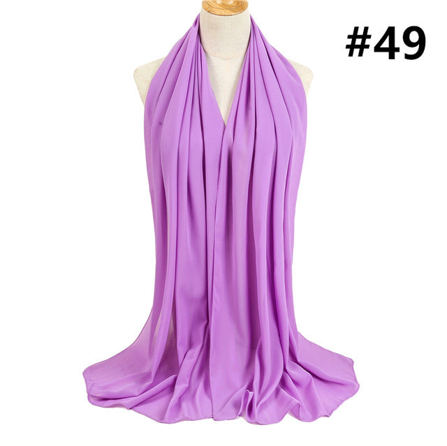 Bubble Chiffon Silk Scarf Solid Color Bandana Shawl #2883-women-wanahavit-49-wanahavit