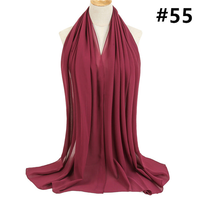 Bubble Chiffon Silk Scarf Solid Color Bandana Shawl #2883-women-wanahavit-55-wanahavit