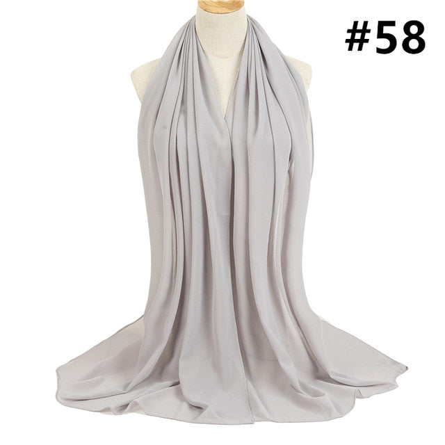 Bubble Chiffon Silk Scarf Solid Color Bandana Shawl #2883-women-wanahavit-58-wanahavit