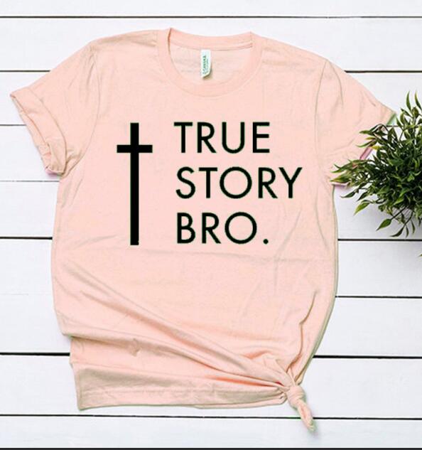 True Story Bro Christian Statement Shirt-unisex-wanahavit-peach tee black text-S-wanahavit