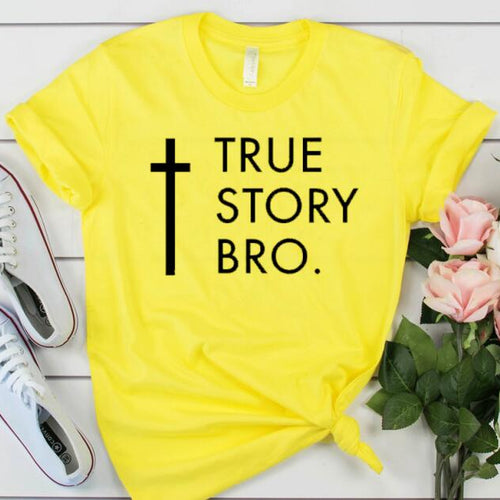 Load image into Gallery viewer, True Story Bro Christian Statement Shirt-unisex-wanahavit-mustard-black text-S-wanahavit
