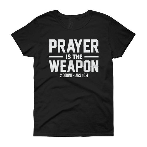 Load image into Gallery viewer, Prayer Is The Tool Corinthians Christian Statement Shirt-unisex-wanahavit-black tee white text-XL-wanahavit
