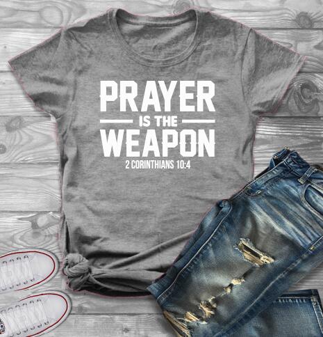 Prayer Is The Tool Corinthians Christian Statement Shirt-unisex-wanahavit-gray tee white text-L-wanahavit