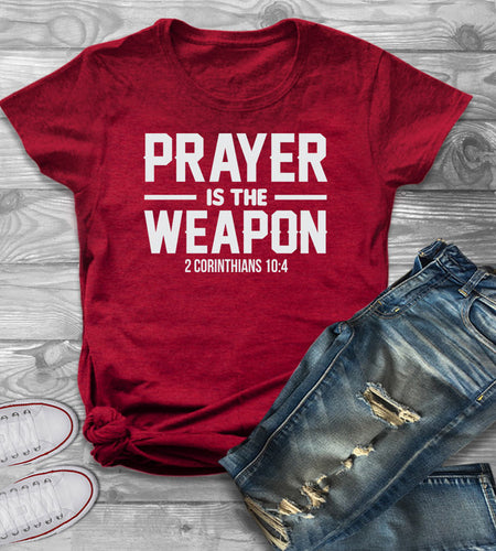 Prayer Is The Tool Corinthians Christian Statement Shirt-unisex-wanahavit-red tee white text-XXXL-wanahavit