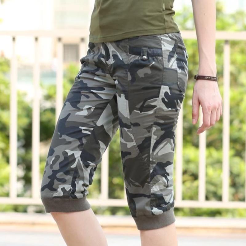 Summer Style Knee length Military Camouflage Shorts-women-wanahavit-Multi-26-wanahavit