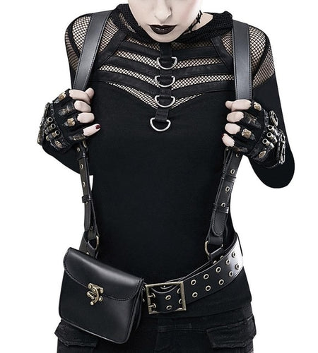 Designer Women Steampunk PU Leather Waist Strappy-women-wanahavit-wanahavit