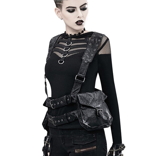 Load image into Gallery viewer, Designer Steampunk PU Leather Shoulder Waist Bag-women-wanahavit-wanahavit
