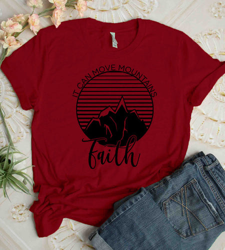 It Can Move Mountains Faith Christian Statement Shirt-unisex-wanahavit-burgundy-black text-S-wanahavit