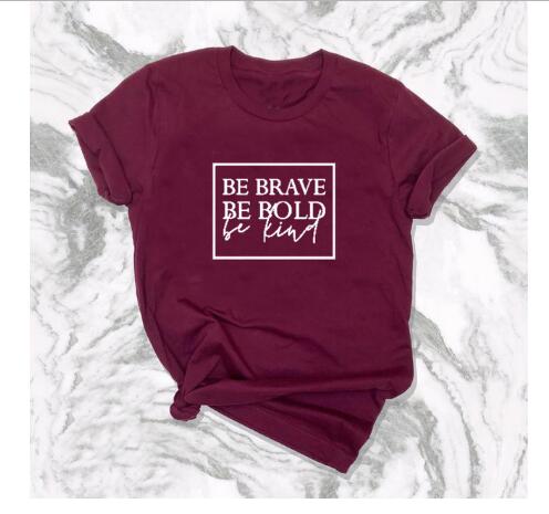 Load image into Gallery viewer, Be Brave Be Bold Be Kind Christian Statement Shirt-unisex-wanahavit-burgundy-white text-XXL-wanahavit
