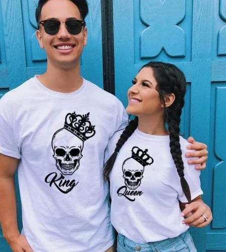 Skull King and Queen Matching Couple Tees-unisex-wanahavit-N145-MSTWH-S-wanahavit